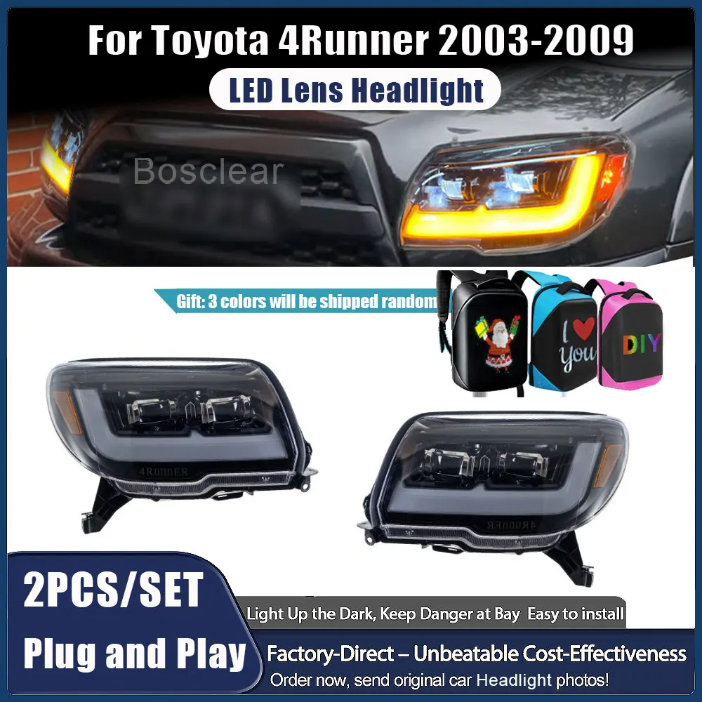 

Фары для Toyota 4Runner 2003-2007, 2008, 2009 годов выпуска, модифицированные под DRL, с динамическими поворотниками, светодиодные, автоаксессуары