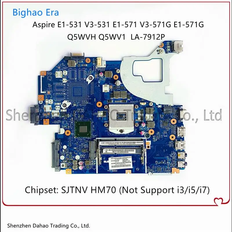 New For Acer V3-571 E1-531 E1-571G V3-571G E1-571 Laptop Motherboard Q5WVH Q5WV1 LA-7912P With HM70/HM77 Chipset 100% Fully