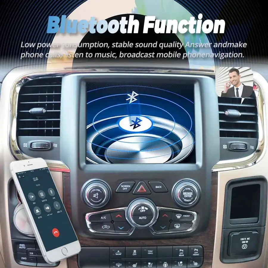 8.4'' Android 15 Screen For Dodge RAM 1500 2500 3500 2013 2018 Stereo Autoradio Car Multimedia Player Navigation GPS DSP WiFi 4G