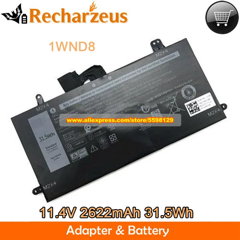 

Genuine 1WND8 11.4V 2622mAh Laptop Battery For Dell Notebook Batteries 31.5Wh