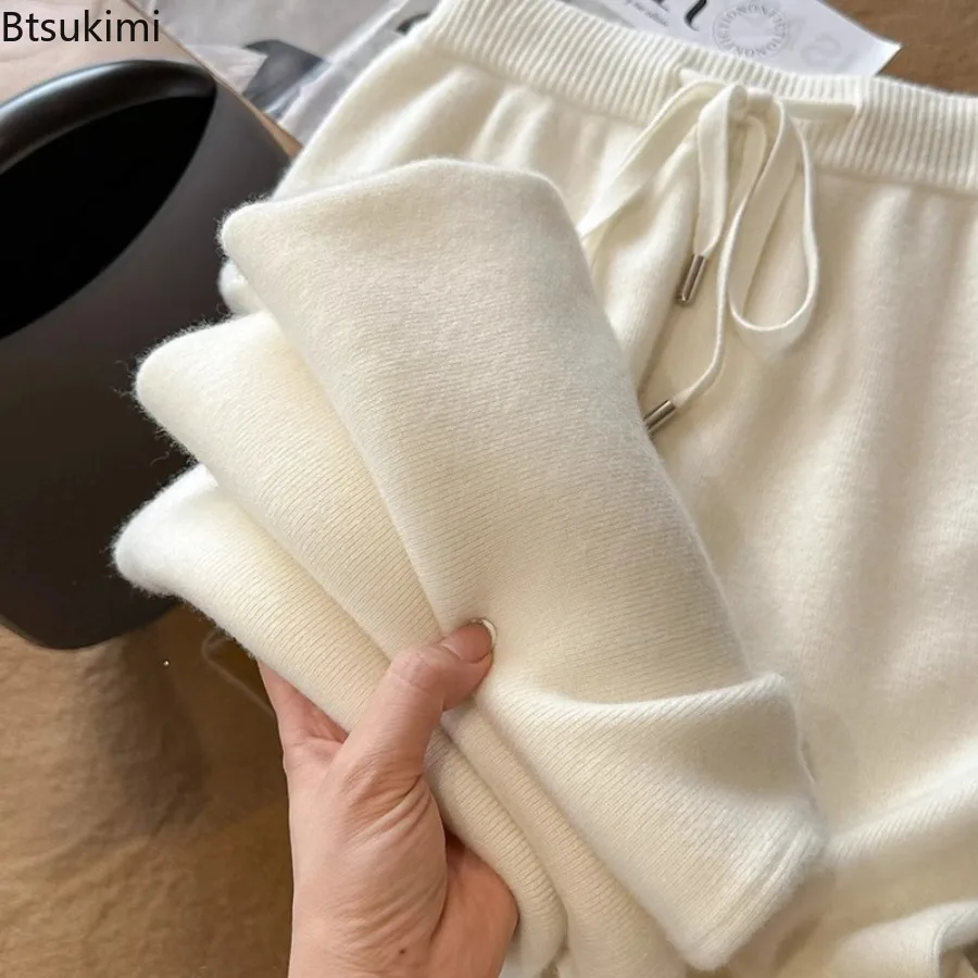 

2025 Autumn Winter New Style Comfortable High Waist Wide Leg Pants Women's Fashionable Cloud Casual Soft Straight Long Trousers