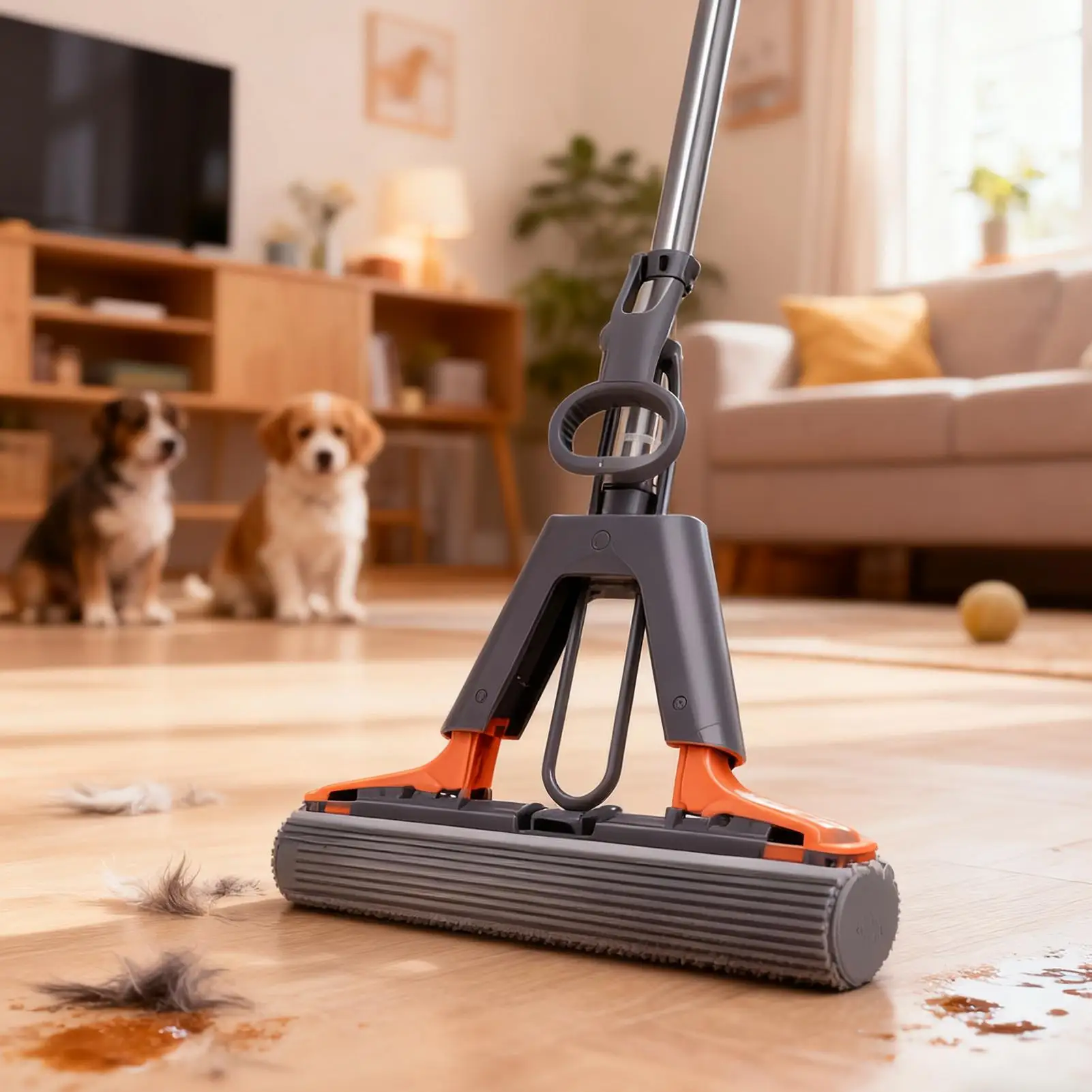 No-Hand-Wash Household Mop Super Absorbent Dry And Wet Easy to Wring Out Sponge Mop Thickened Material Durable for Home Office