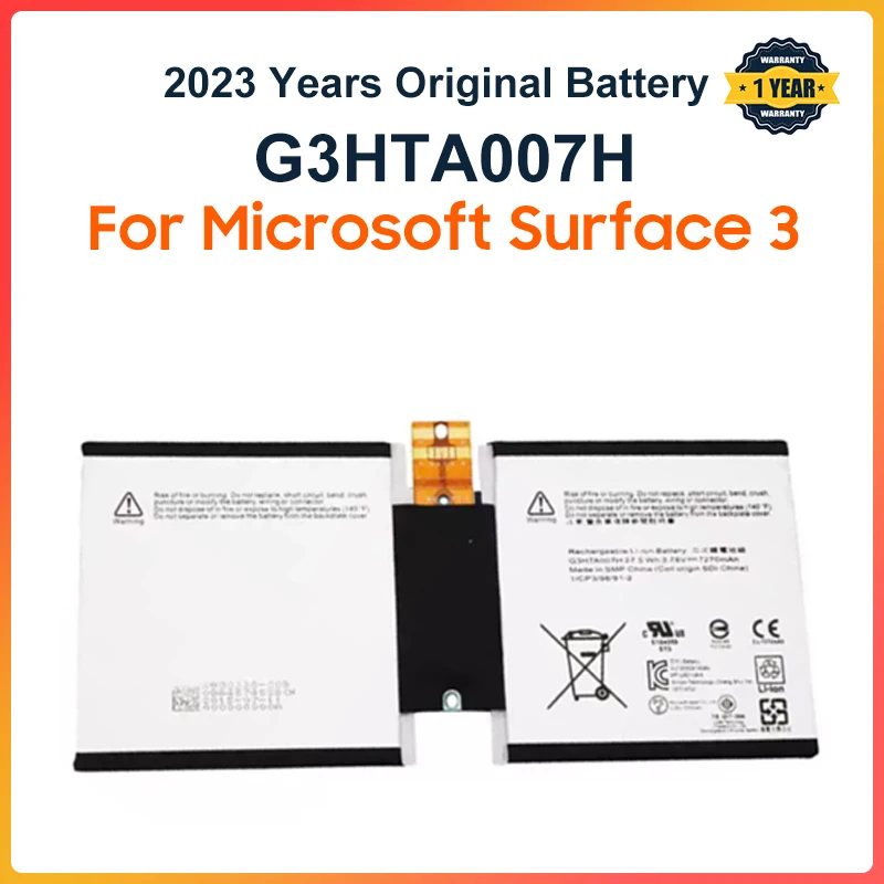 G3HTA007H G3HTA003H Battery For Microsoft Surface 3 1645 1657 Series Tablet PC 1ICP3/96/91-2 3.78V 7270mAh 27.5WHAh