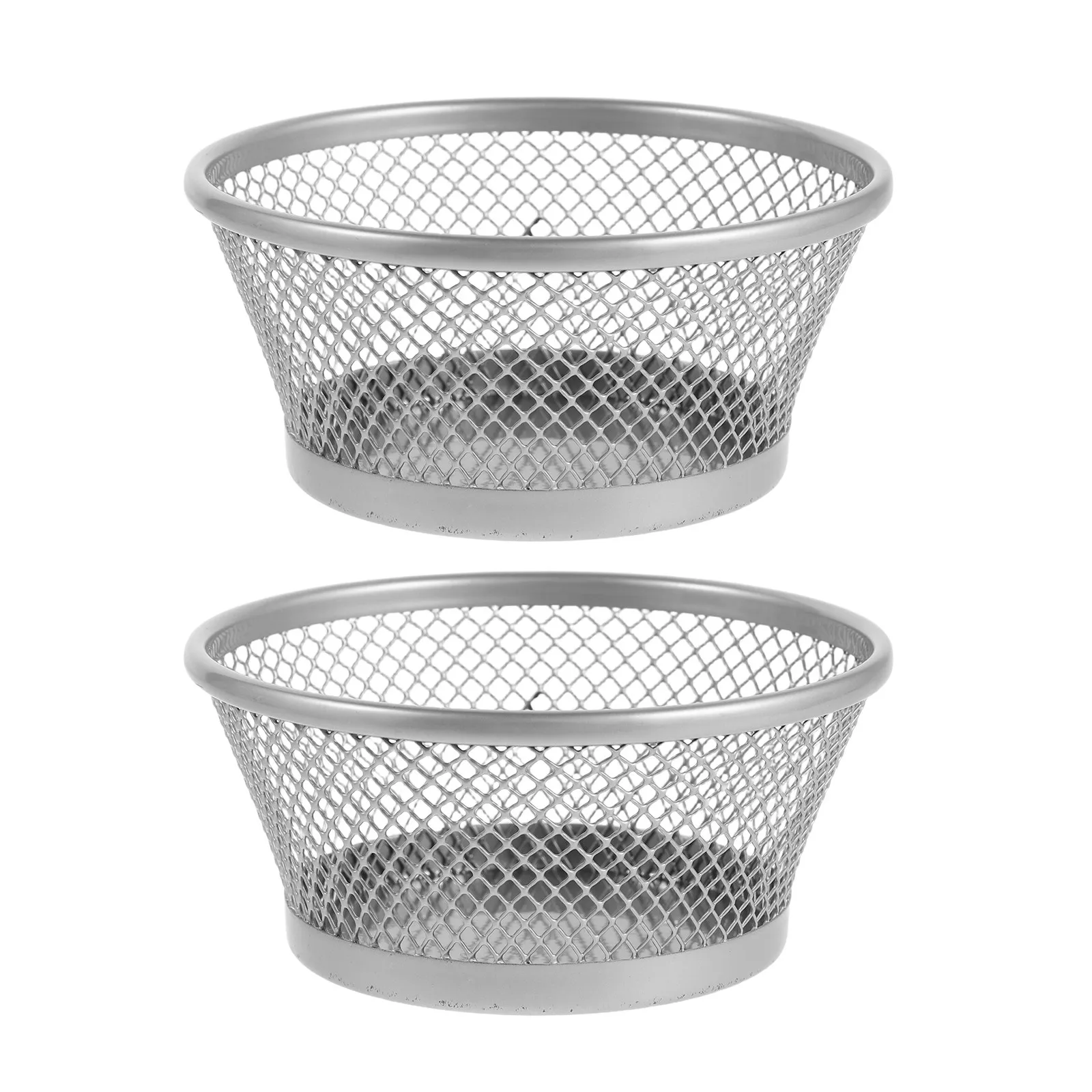 2Pcs Iron Paper Clip Organizer Desktop Mesh Holder Stackable Round Paperclip Dispenser for Office School Use Paperclip Holders