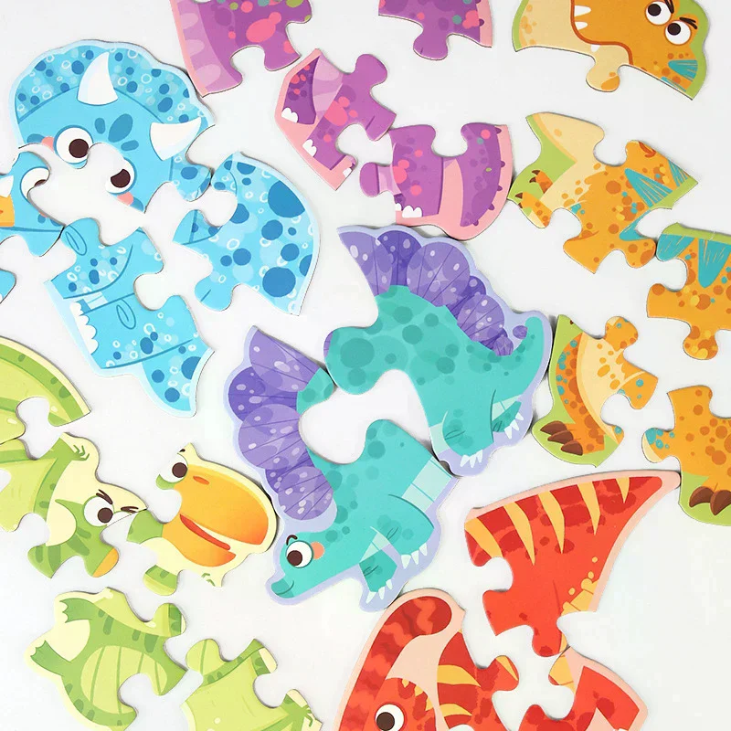 Paper Jigsaw Puzzle Kids Toy Cartoon Animal Jigsaw Puzzles Game Early Educational Toys Gift Set For Children