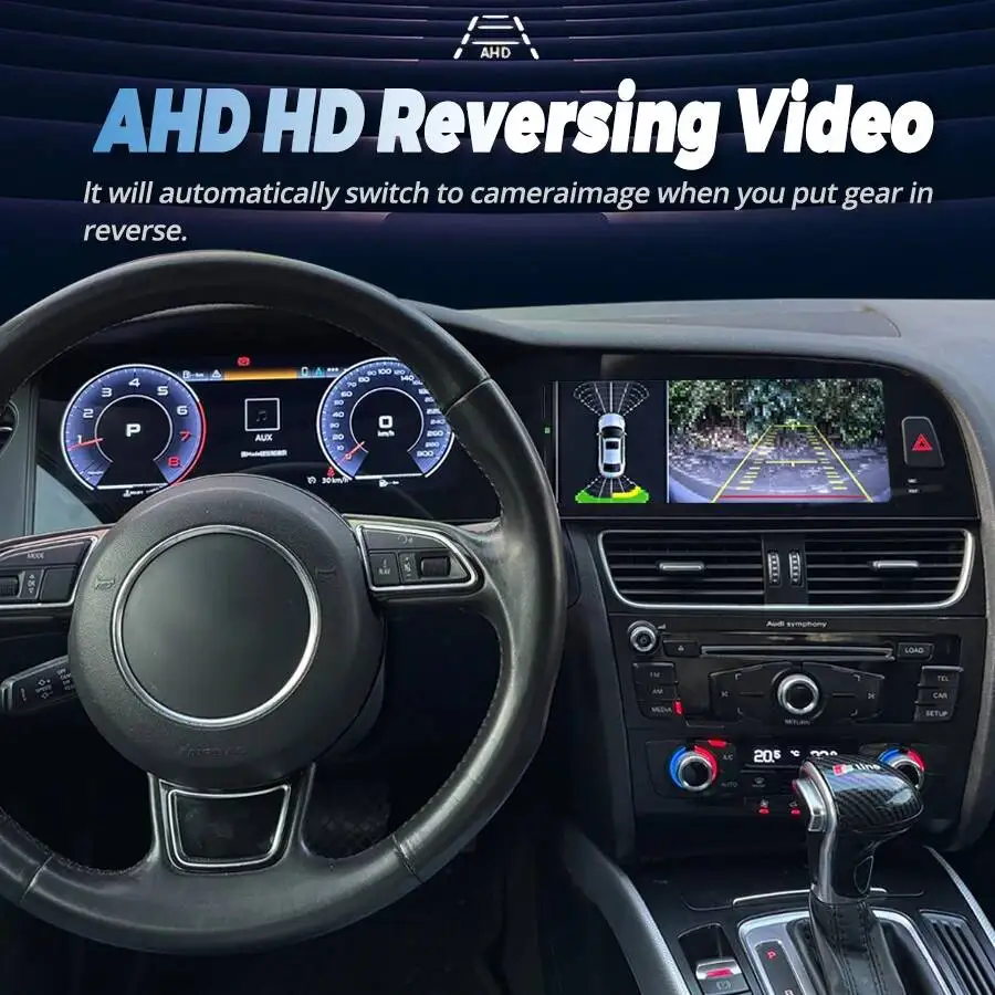12.3+10.25" Android Auto Dual Screen For Audi A4 A5 A4L S5 B9 RS4 RS5 Q5 2009-2016 Car Multimedia Bluetooth GPS Carplay DSP WIFI view 6