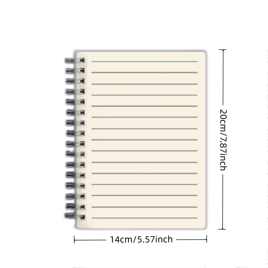 Cream Eye-Friendly A5 Spiral Notebook, 3 Styles (Lined/Grid/Blank), Durable Metal Coil, No Bleed Paper for School