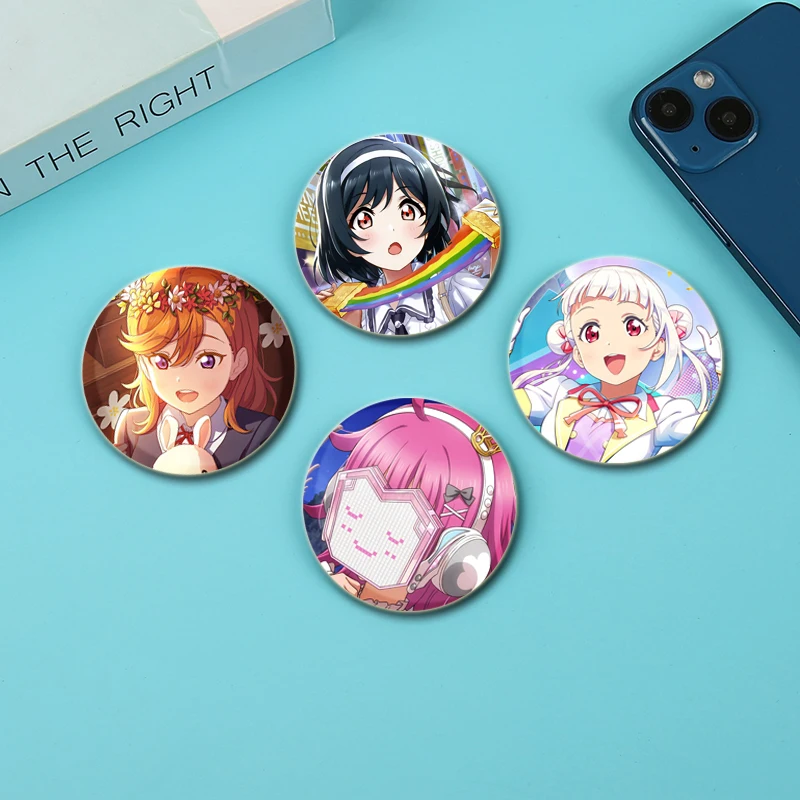 Love Live Animated Series Brooch Pins Rina Tennoji,Kanon Shibuya,Kasumi Nakasu Cosplay Anime Figure Cute Badge for Backpack Gift