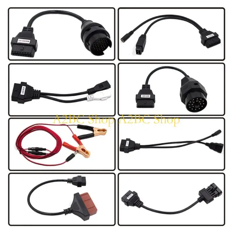 

A2BC OBD OBD2 Full Set 8Pcs Car Cable/Truck Cable Work For TCS Car Diagnostic Tool Interfaces Connector Cable