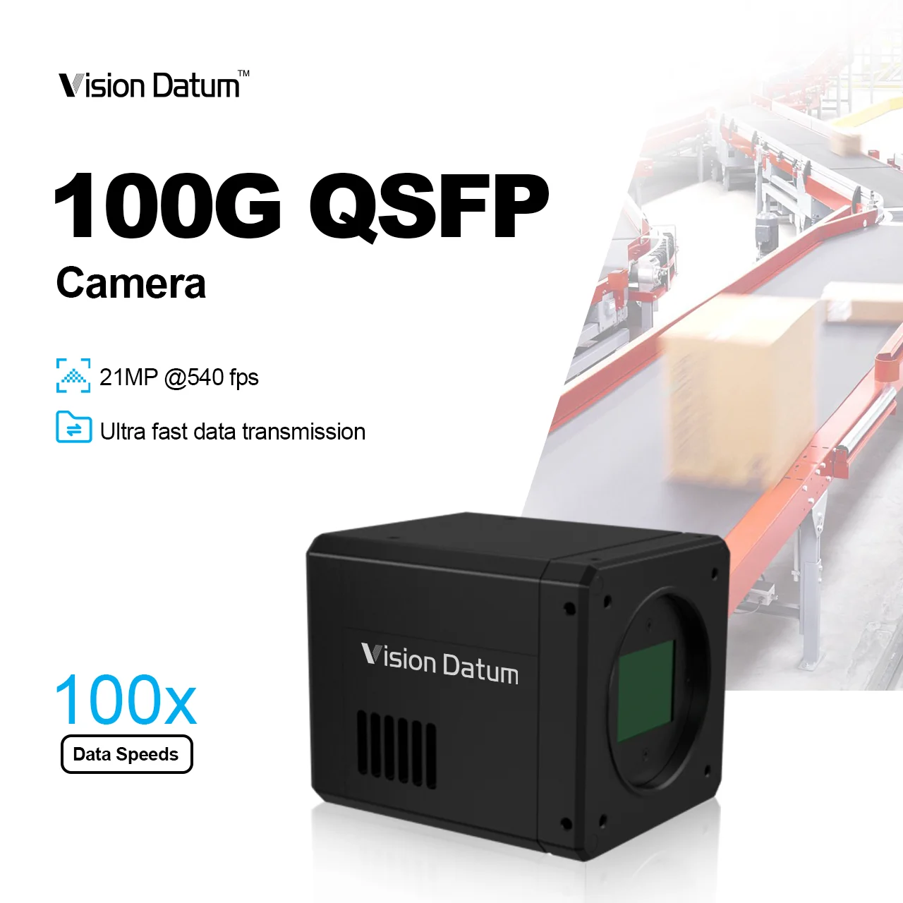 

High Quality 100G 2 QSFP Fiber Optic Interface 500fps Ultra High Speed Camera for VR/AR Immersive 3D Content