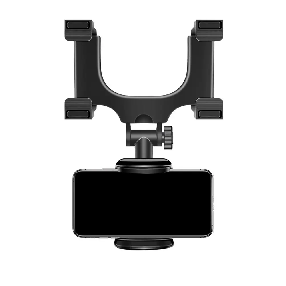 

Rear View Mirror Phone Holder Rotatable Retractable Car Mount for Cell Phones Adjustable 360 Degree Fits Various Sizes Sturdy