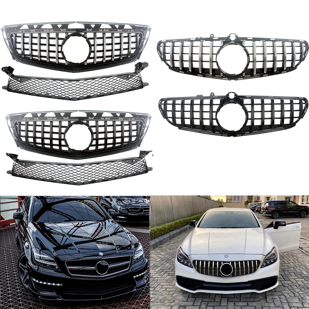 

GT-R Style Vertical Bar Hood Upper Grille For Mercedes-Benz W218 CLS-Class CLS63AMG 2012 2013 2014/ 2015-2018