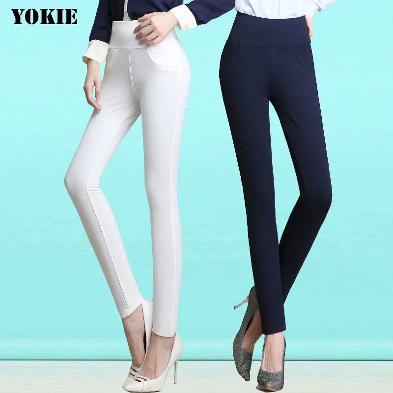 Female Oversized High Waisted Trousers Autumn Winter clothes velvet Trousers Elastic Pencil Pants Backing Elastic Waist Pant