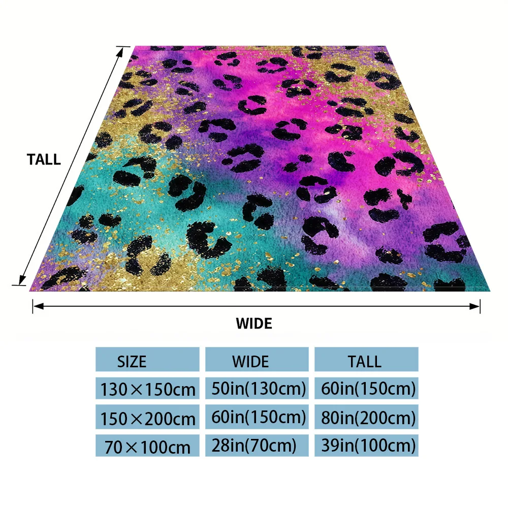 Gold Leopard  Flannel Blankets Are Perfect For Sofas, Office Beds, Travel, Sleep, And Use Throughout The Four Seasons