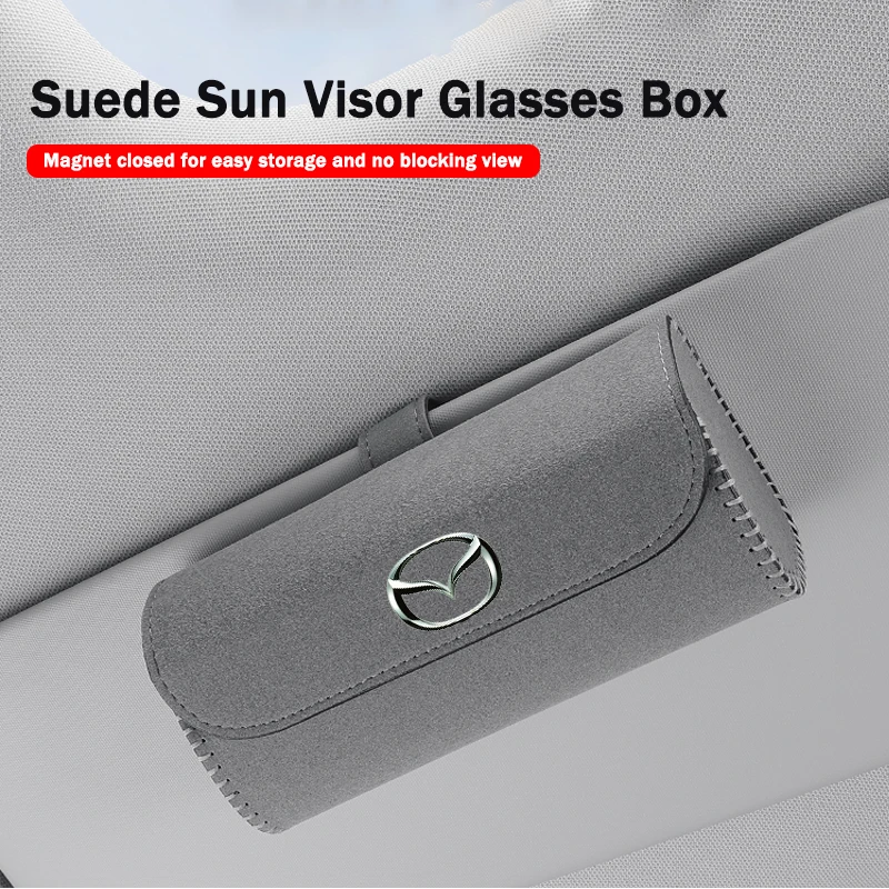 

Car Glasses Case Sunglasses Storage Box Clip For Mazda 2 3 5 6 8 SKYACTIV CX-5 CX-4 CX3 CX4 CX5 CX8 CX9 CX30 MX5 Accessories