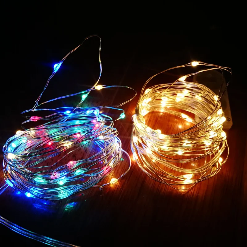 Guirnalda de luces LED de 2M, 5M, 10M, 30M, cable de cobre alimentado por USB/batería, para decoración de fiestas, bodas y Navidad