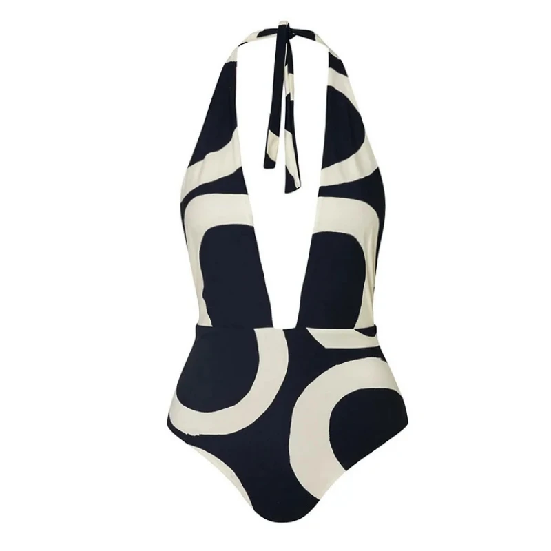 Push Up Women Bikini Set 2024 New Single Shoulder High Waist Color Blocked Split Swimsuit Beachwear Female Bathing Suit Bodysuit