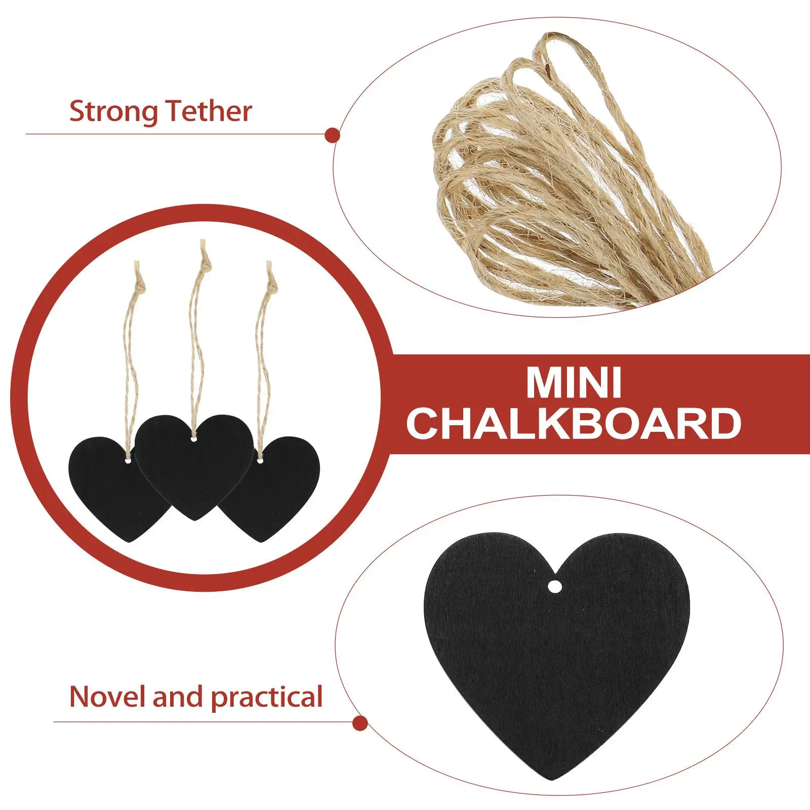 

100Pcs Wooden Hanging Mini Chalkboards Double Sided Reusable Small Chalkboard Tags for Home Office Party Decoration Blackboards