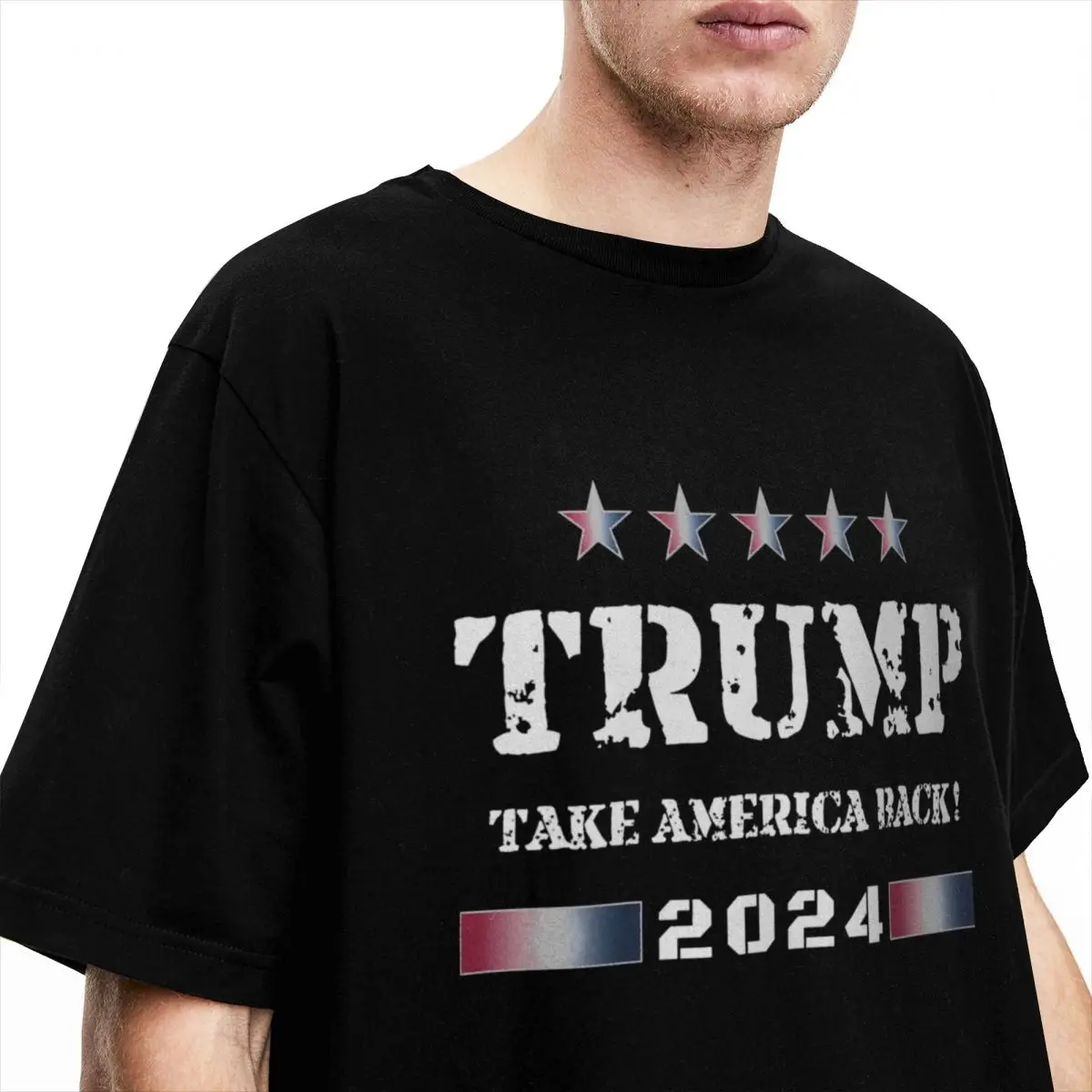 Men T Shirt Donald Trump 2024 T-Shirts Trending Beach Tee Shirt Vintage Loose 100 Cotton Tops Gift Idea