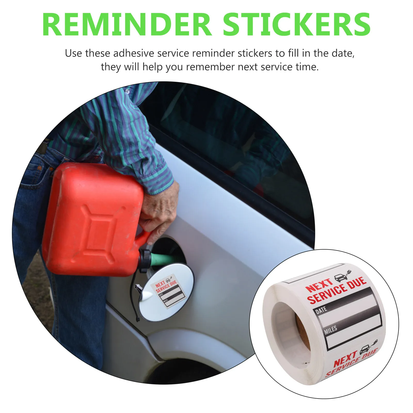 Oil Change Service Sticker Roll Car Maintenance Reminder Label Strong Adhesion No Residue Easy Apply Remove Car Service Due