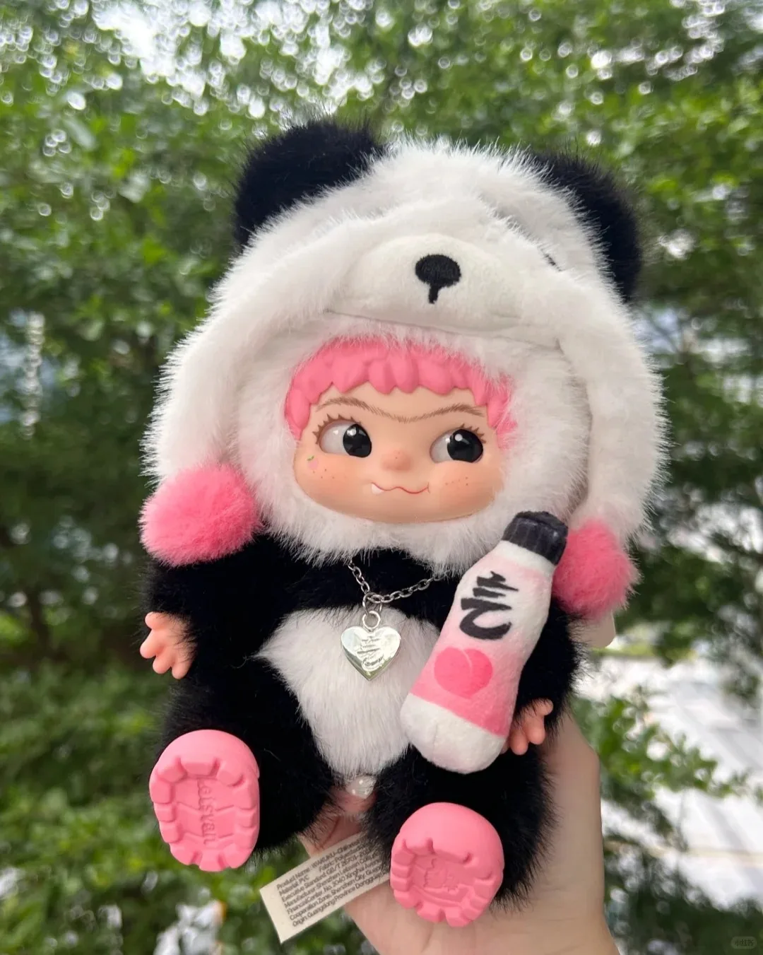 

Genuine Wakuku Pink Panda Chubby Vinyl Face Doll Trendy Cute CosplayOriginalPlush Collection Girls Halloween Surprise Gift Decor