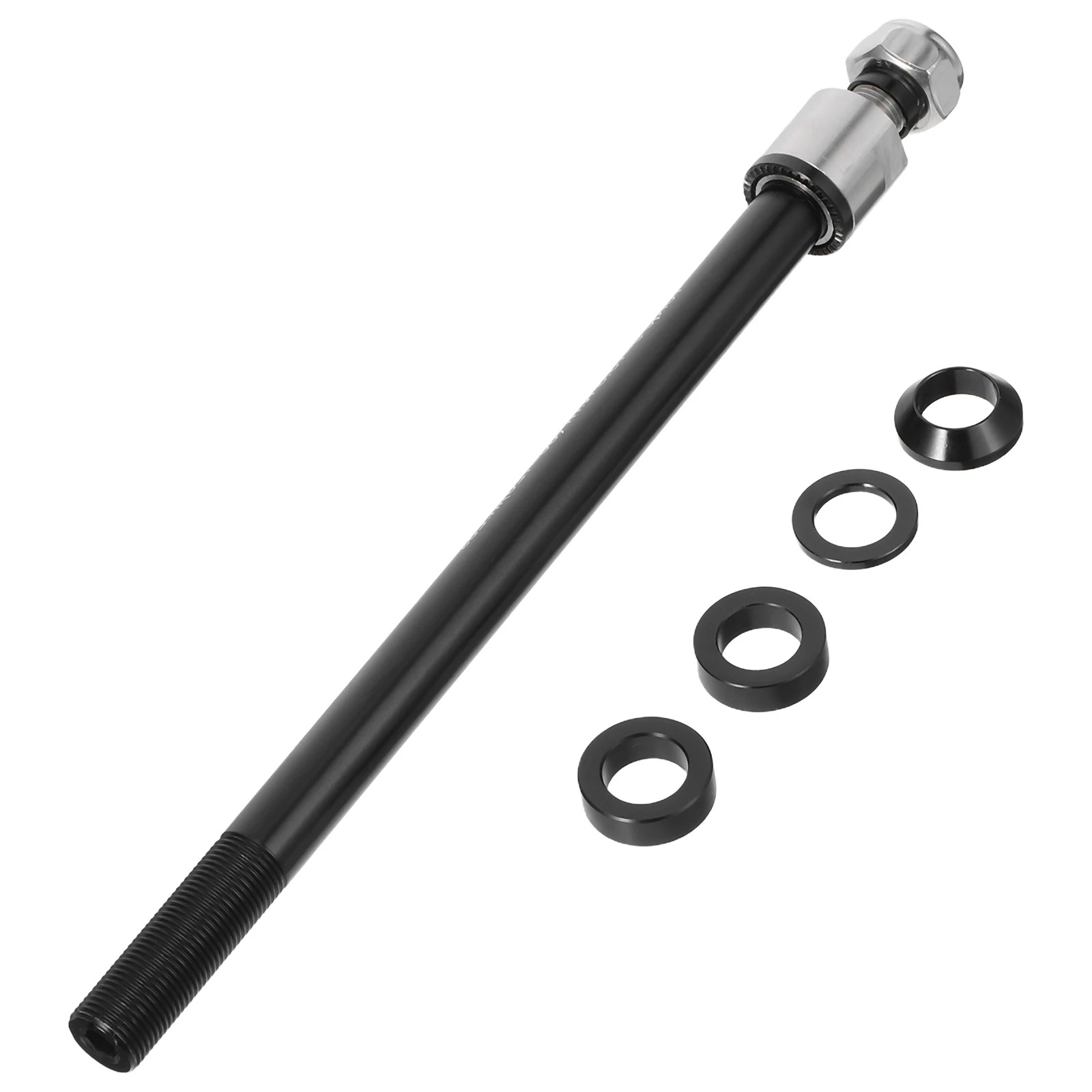 

1 Set Quick Release Bike Axle Skewer For Front Rear Wheels Universal Trainer Shaft Durable Metal Black Bike Trailer Connector