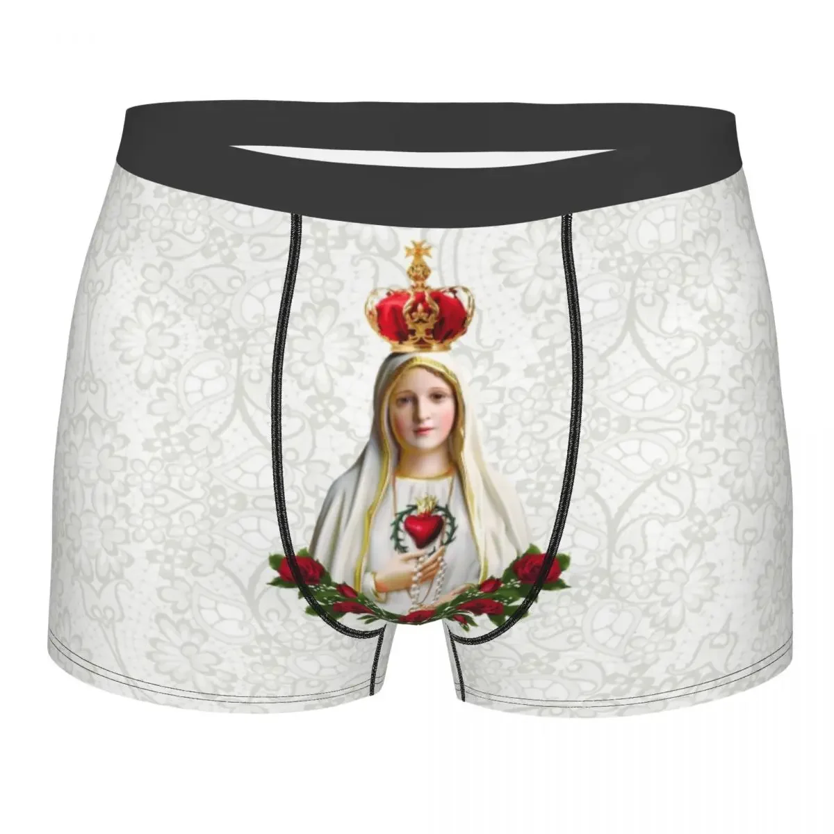 

Боксеры Our Lady Of Fatima Virgin Mary, шорты для Homme, 3D принт, Португалия, четки, католическое нижнее белье, трусы, женское нижнее белье