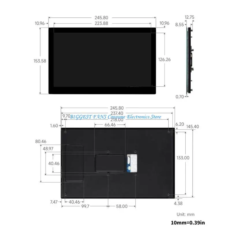 Pantalla LCD táctil 10,1 pulgadas, microcontrolador programable 720x1280
