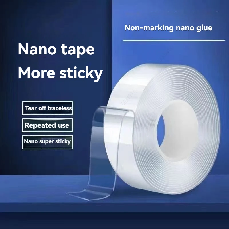 1 Stück Nano-Klebeband, doppelseitiges Klebeband, transparent, wiederverwendbar, wasserdicht, Klebebänder, Küche, Zuhause, Party, Ballondekoration