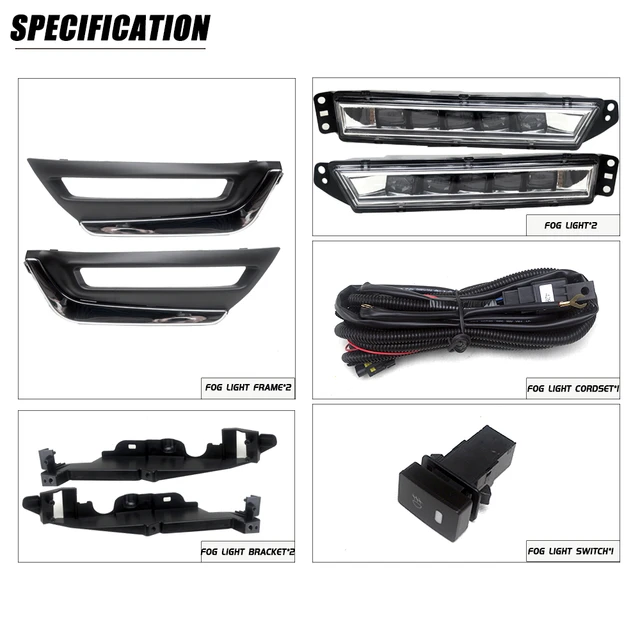 Front Bumper Fog Lamp Upgrade FOR Honda Crv 2017 2018 2019 Version  Additional Foglight Set Switch + Wiring - AliExpress 34