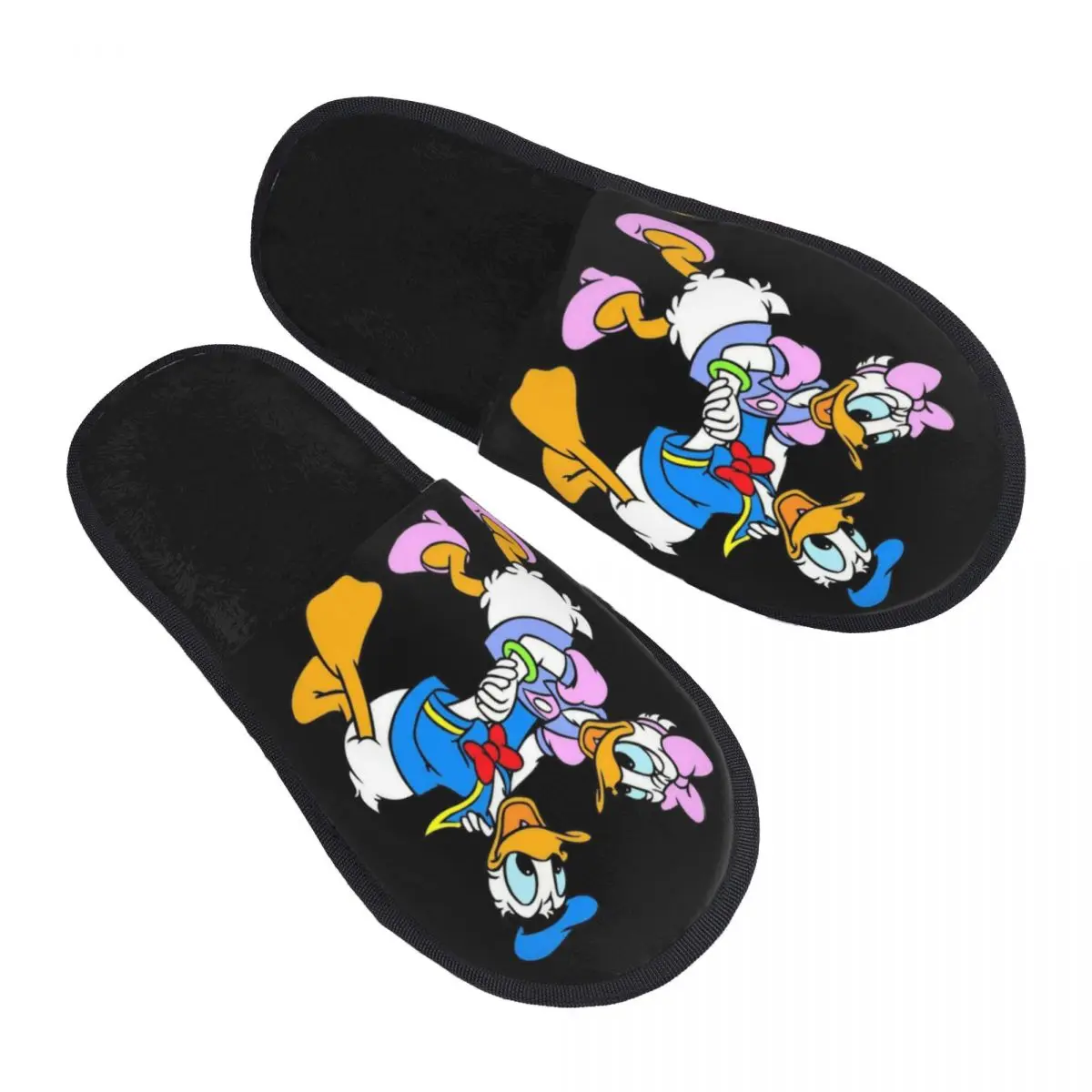 

Мягкие домашние тапочки из пены с эффектом памяти с изображением Дональда Дака и Дейзи Дак для женщин: удобные, теплые, с нескользящей подошвой