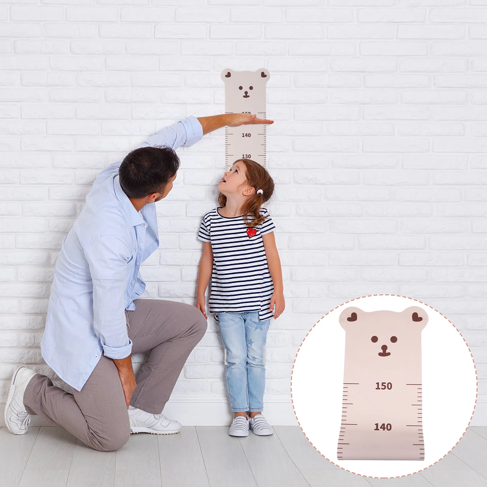 ملصق حائط لقياس الارتفاع، مخطط نمو زخرفي لطيف لحضانة غرفة الأطفال، ملصق قابل للإزالة سهل الاستخدام #2