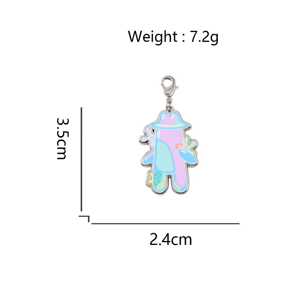 Bubble Buddy Partner Keychain Cute Graffiti Anime Character Lobster Buckle Key Ring Friend Children's Gift Pendant Accessories