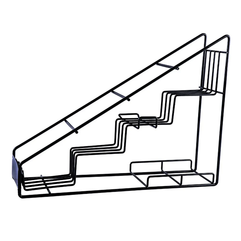 

Fruit Syrup Display Rack Iron Storage Shelf For Coffee Shop Milk Tea Store Jam Seasonings Organizer Step-Type Sundries