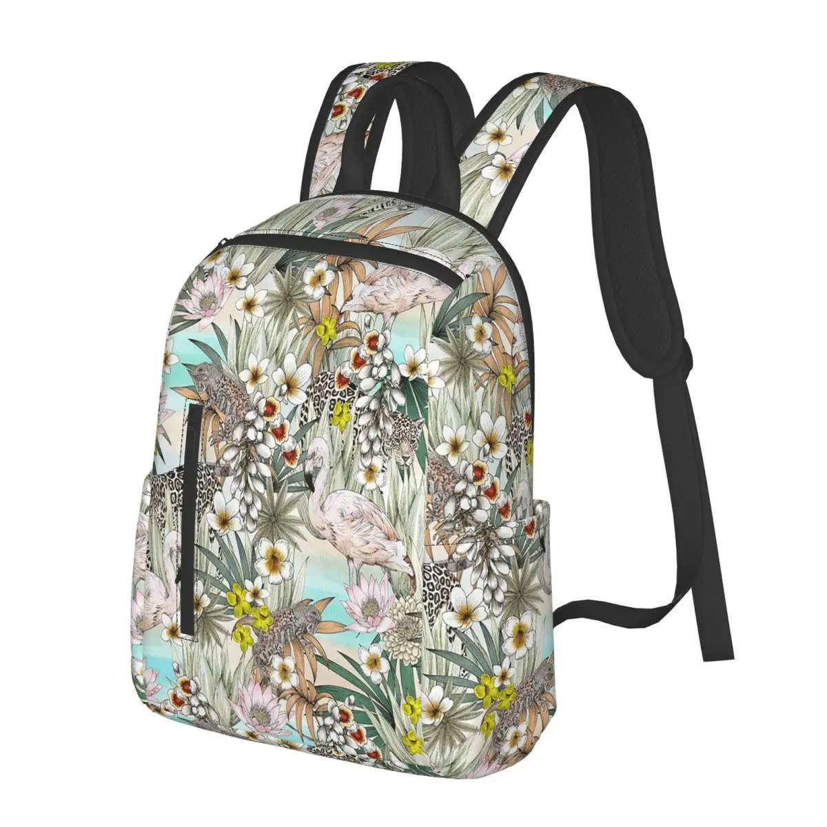 

Vintage Flamingo And Tropical Plant Student Backpack School Bag Hiking Travel Daypack for Men Women Bookbag Shoulder Bags