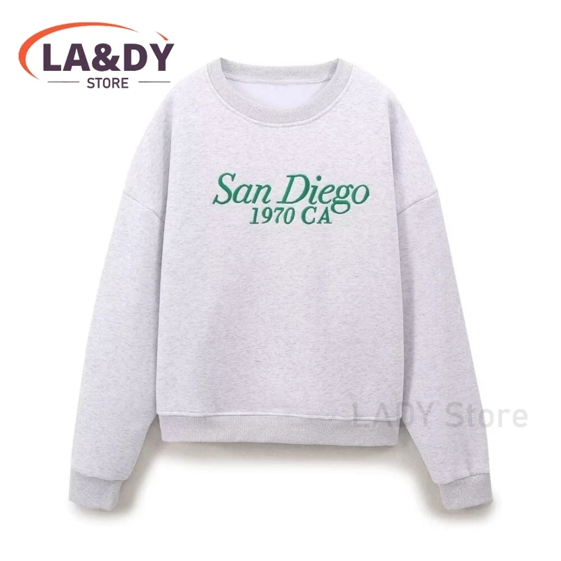 2024 New Autumn Winter Fashion Loose Women Set Casual Prinking Lettering Hoodie Top + Pant Suits Female