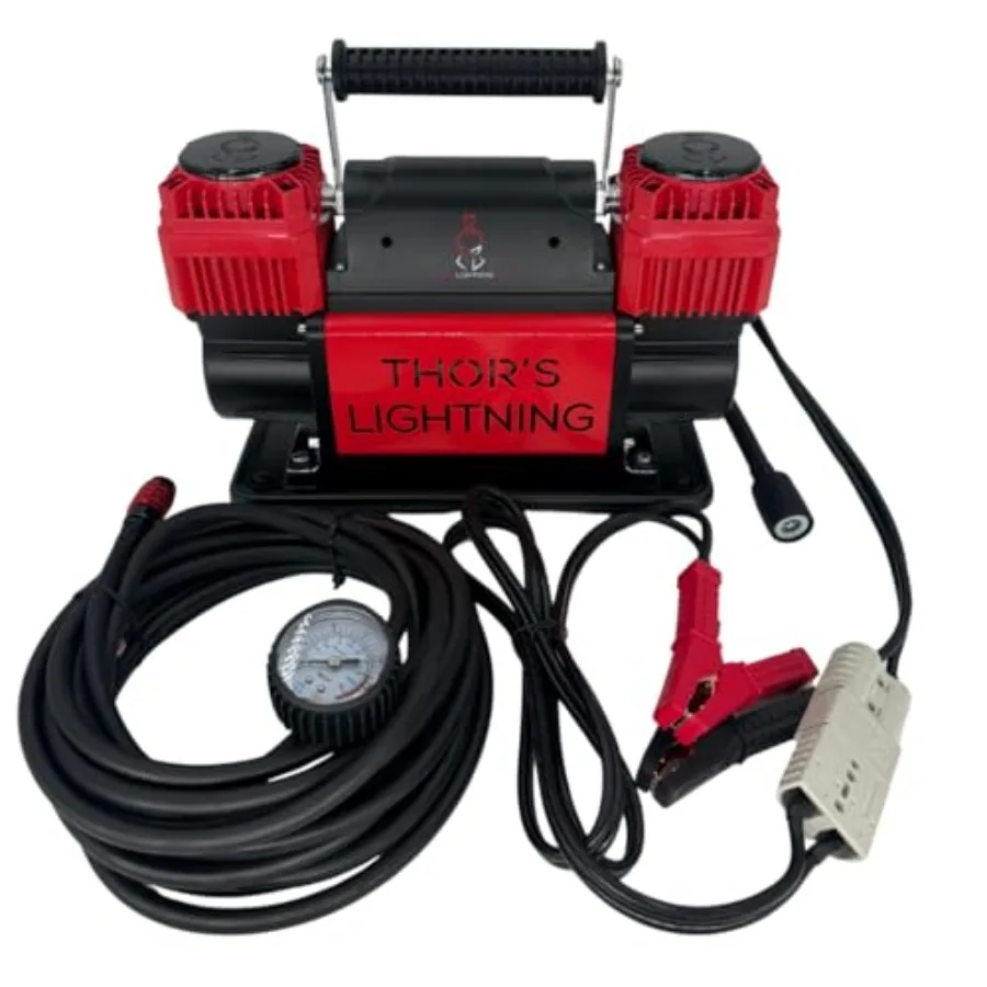 

Болт воздушной системы молнии Thor, портативный двухцилиндровый воздушный компрессор 12 В, 10,6 куб. футов в минуту, 150 фунтов на квадратный дюйм, максимальная мощность для внедорожных шин, воздушный P
