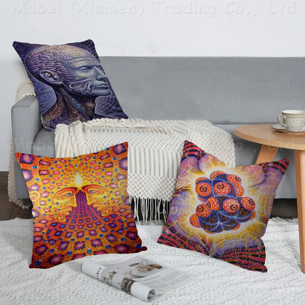 

Abstract Alex Grey Trippy Psychedelic Pillow Cover Sofa Cushion Cover Home Room Decoration Children Gift