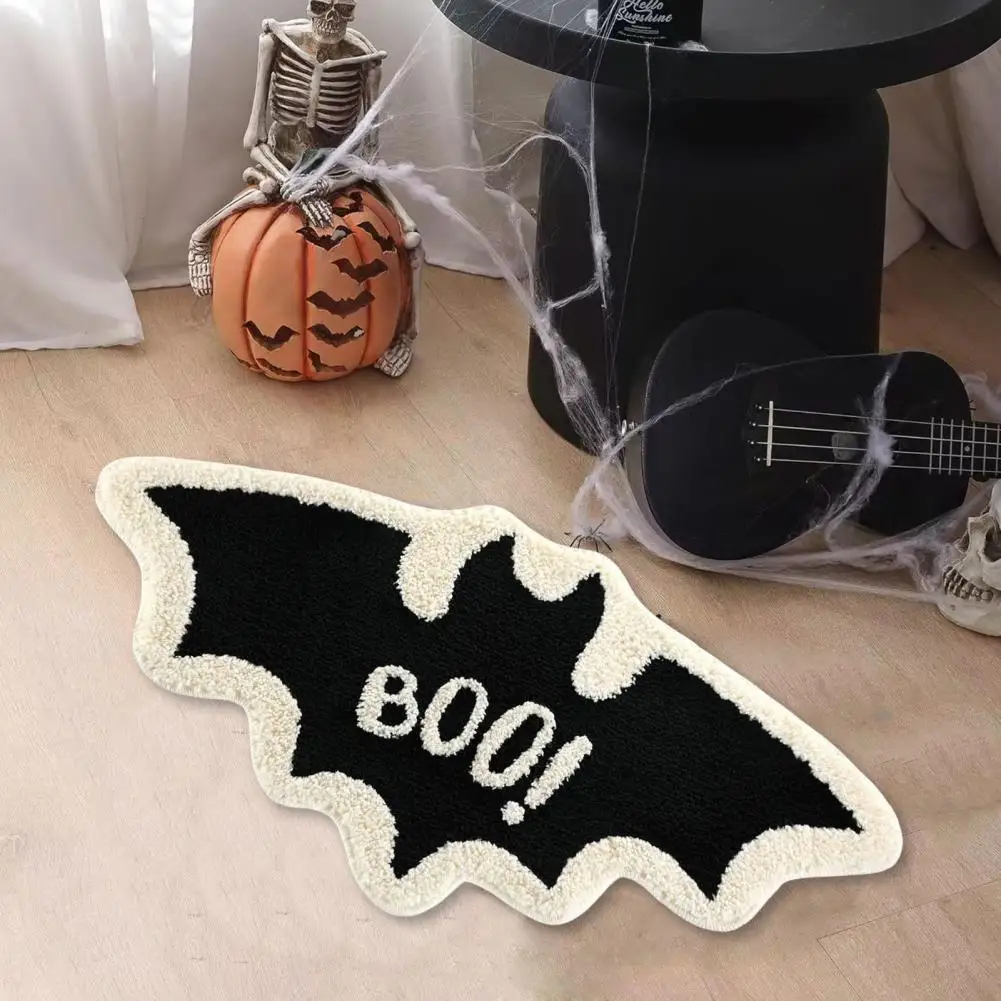 Water Absorbent Bath Mat Halloween Bathroom Rug Floor Mat with Water Absorbent Plush Construction Anti-slip Bottom for Halloween