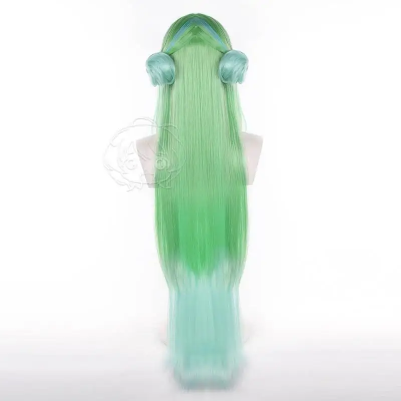 Anime Arknights Endfield Green Cosplay Perücken Kostüme Kopfbedeckung 105cm Lange Simulierte Kopfhaut Dichte Gemischte Voluminöse Langhaar-Perücken – Detail 6