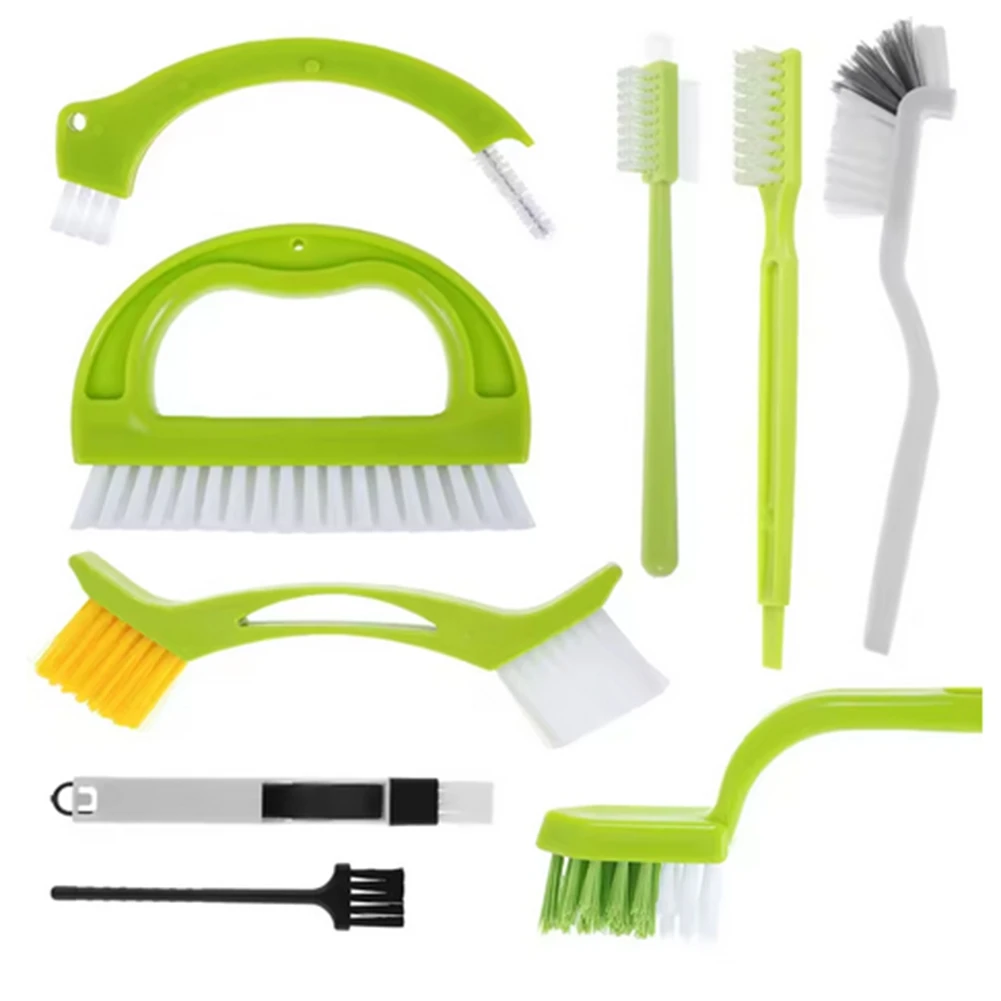 MSOR New 9Pcs Groove Cleaner Brush Set Multipurpose Hand-Held Cleaning Brush Deep Cleaning Reusable Tile Joint Scrub Brush