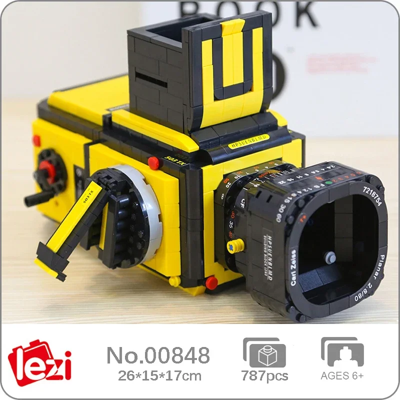 Lezi 00848 Yellow Advanced Digital SLR Camera Handheld Video Photo Machine Mini Blocks Bricks Building Toy For Children No Box