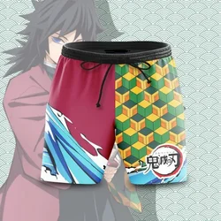 New Anime Demon Slayer Clothes Kamado Tanjirou Zenitsu Shinobu Ventilate Cool Print Loose Individuality Shorts Sweatpants Gift