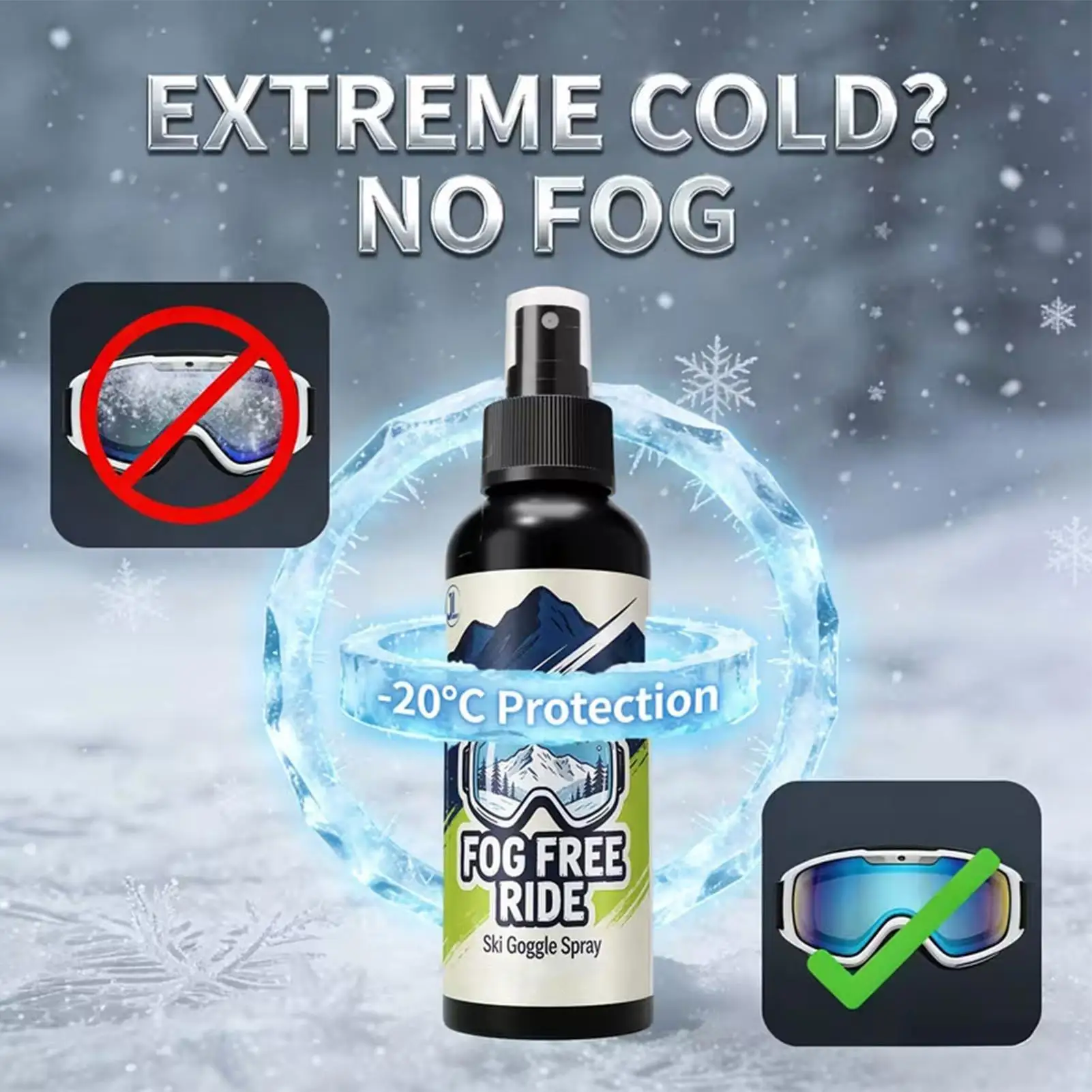 100ml Clear Anti Fog Spray Ski Goggles Defogger Vision Long-Lasting Spray for Glasses for Women Home Bathroom Indoor Outdoor