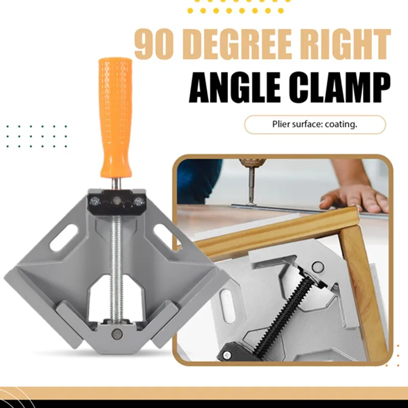 ABXF-алюминиевый угловой зажим с одной ручкой, 90 градусов, угловой зажим, деревообрабатывающий зажим для рамы, прямоугольный инструмент для папки, 1 шт.