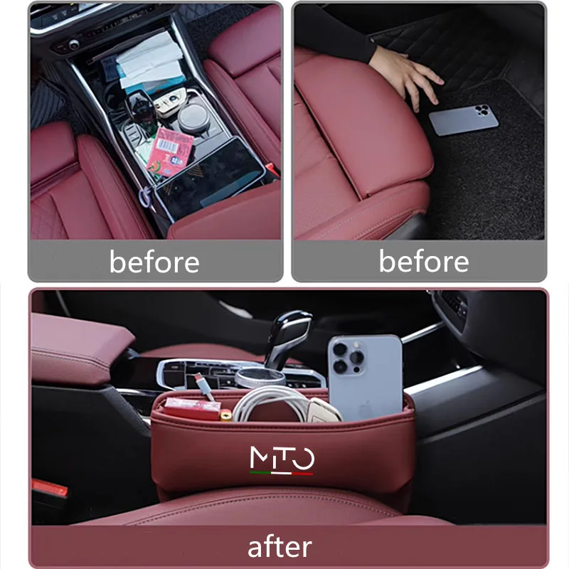 Car Seat Gap Pocket Universal Automatic Seats Slot Box Storage Organizer Phone Holder For Alfa Romeo MIto Auto Accessories