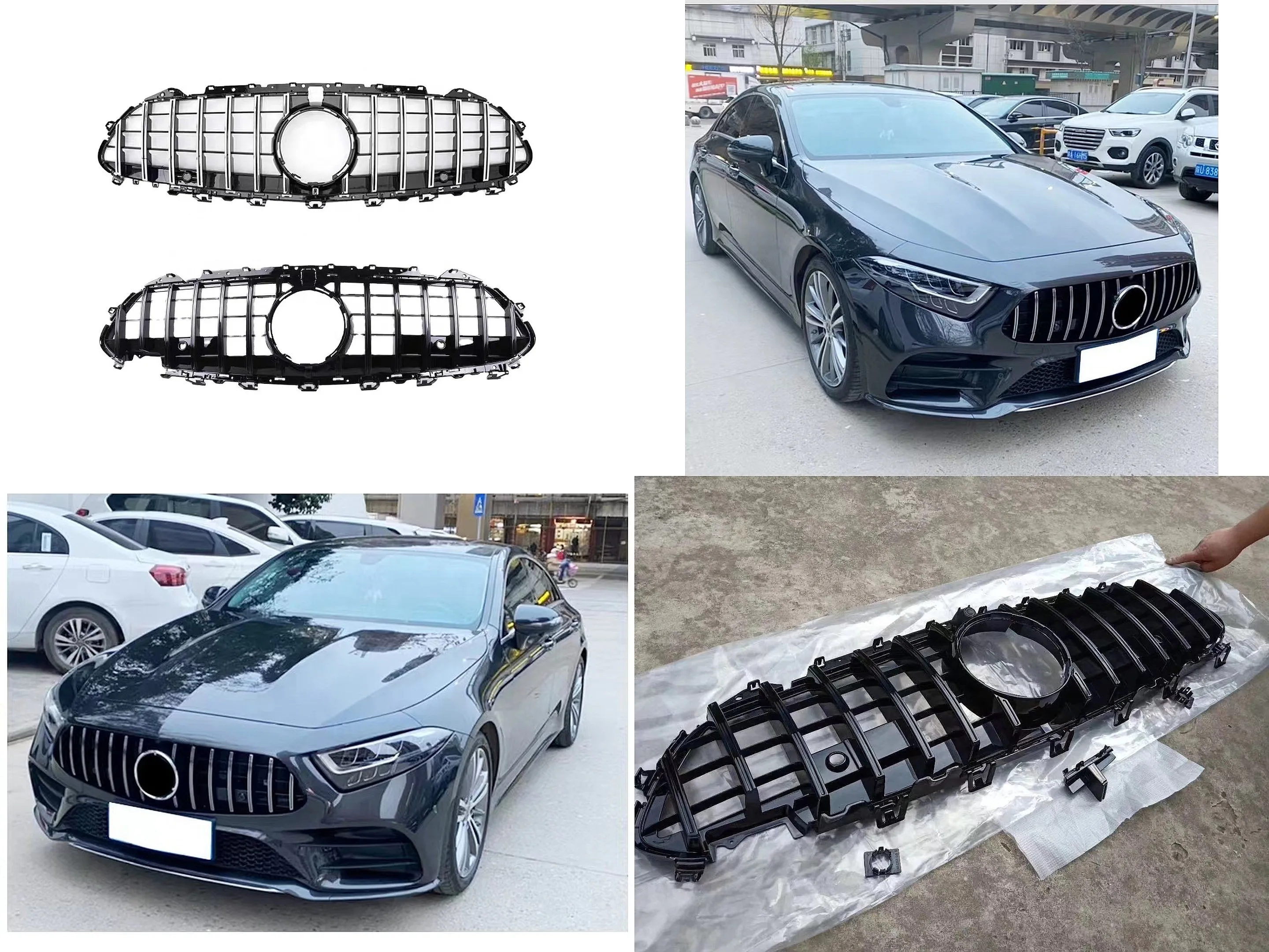 GT Style ABS Face Grill for Mercedes Benz C257 CLS300 CLS450 CLS500 Facelift AMG