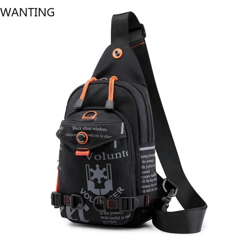 

Men Shoulder Chest Pack Cross Body Bag Mini Nylon Rucksack Waterproof Travel Male Sling Backpack Messenger Side Bags