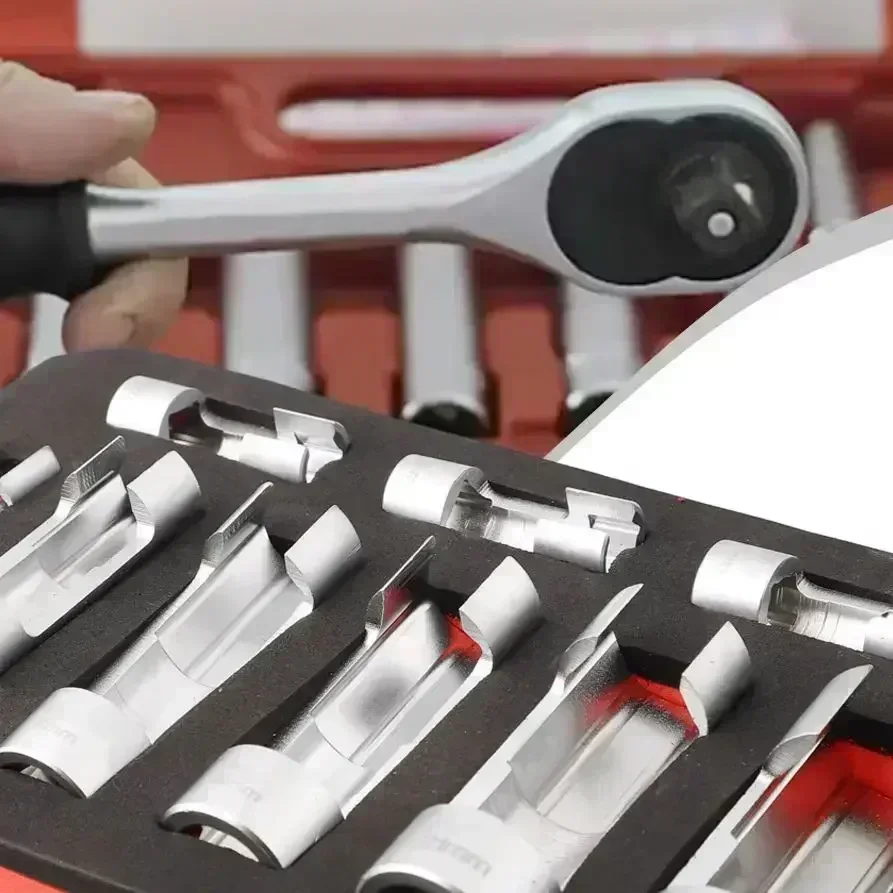 10-22mm 1/4 3/8 1/2 Diesel Injector Fuel Pipe Socket Wrench Set Union Nut Socket Fuel Pipe Socket Wrench Set Nut Socket