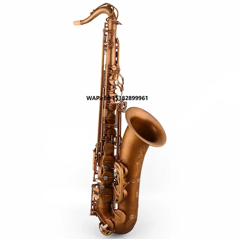 

ALEX ATS-300NL Adult/Beginner Tenor Saxophone Bb Naked Copper with Gold Lacquer Brass